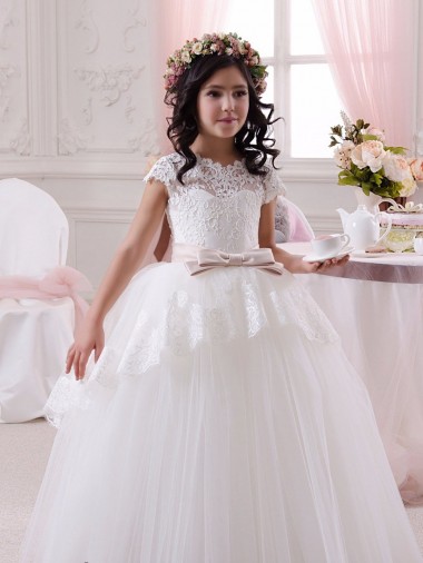 Ivory Ball Gown Sweetheart Floor Length Sleeveless Flower Girl Dress Bristol