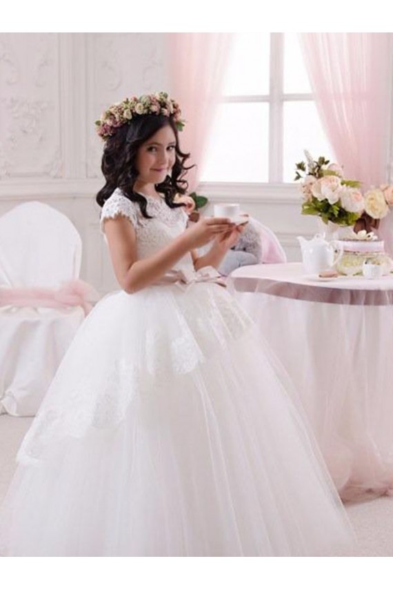 Ivory Ball Gown Sweetheart Floor Length Sleeveless Flower Girl Dress Bristol