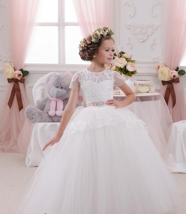 Ivory Ball Gown Sweetheart Sleeveless Long Flower Girl Dress Bristol