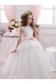 Ivory Ball Gown Sweetheart V-Back Sleeveless Flower Girl Dress Bristol