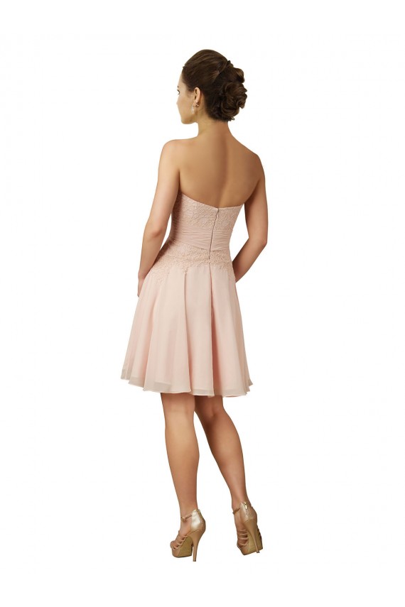 Lace and Chiffon Bridesmaid Dress / Cocktail Dress with Unique Neckline Bristol