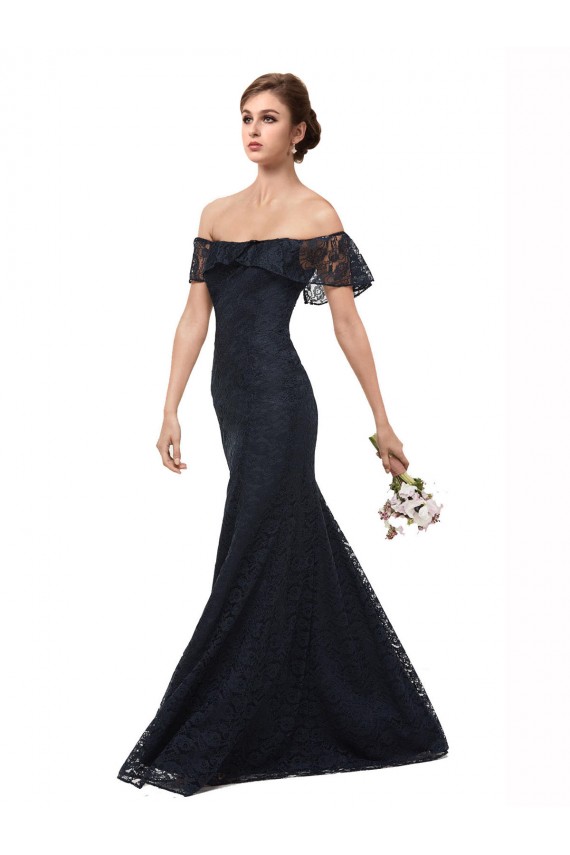 Off the Shoulder Long Lace Bridesmaid Dress / Prom Dress with Flutter Sleeves Bristol