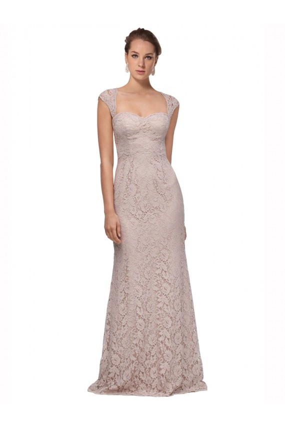 Sweetheart Neckline Cap Sleeves Lace Bridesmaid Dress / Prom Dress with Twist Bristol