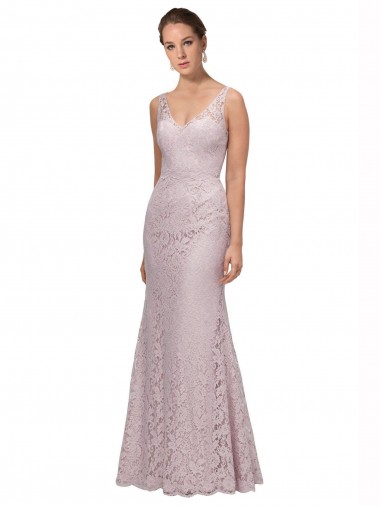 Lace V-Neckline Long Full Length Bridesmaid Dress / Prom Dress Bristol
