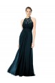 Lace Halter Bodice Long Chiffon Bridesmaid Dress Bristol