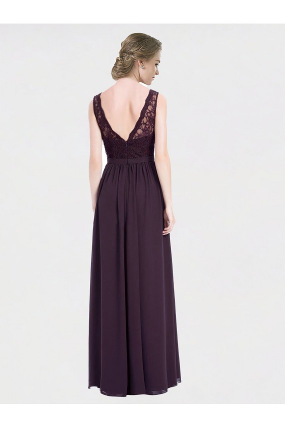 V-Neck Bridesmaid Dress with Corded Lace Bodice Bristol