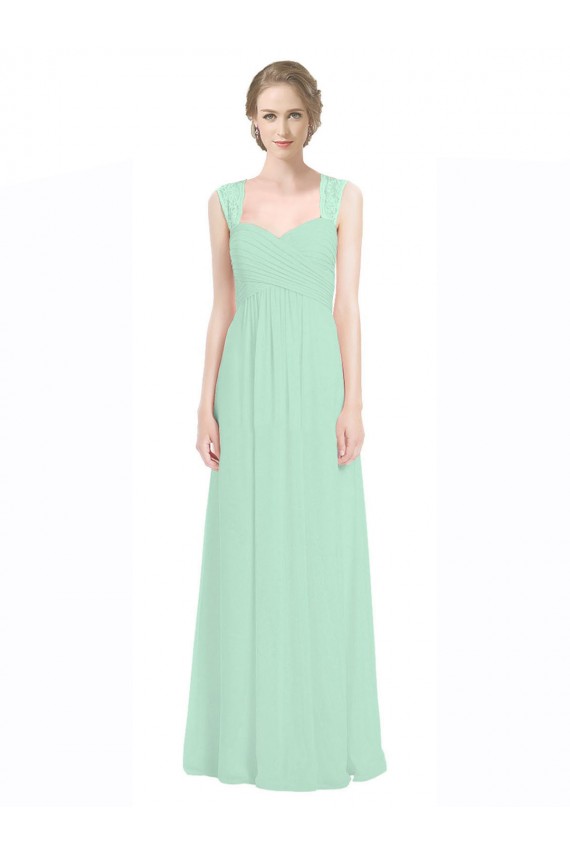 Sweetheart Chiffon Bridesmaid Dress with Lace Straps and Keyhole Back Bristol