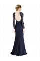Illusion Long Sleeves Lace Bridesmaid Dress / Prom Dress with Sheer Keyhole Back Bristol