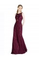 Long Lace Bridesmaid Dress / Prom Dress with Peekaboo Bodice and Keyhole Back Bristol