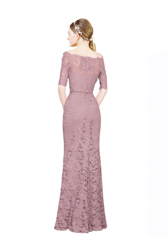 Short Sleeves Crop Top Mermaid Lace Bridesmaid Dress / Prom Dress Bristol