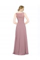 Long A-Line Chiffon Bridesmaid Dress / Prom Dress with Sleeveless Lace Crop Top Bristol