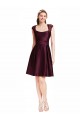 Short Knee Length Lace Cocktail Bridesmaid Dress with Square Neck Bristol