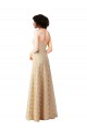 Lace A-Line Long Bridesmaids Dress with Satin Waistband Bristol
