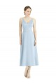 Short Tea Length V-Neck Satin Bridesmaid Dress Bristol