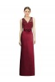 Full Length Sleeveless Satin Bridesmaid Dress with Lace Bodice Bristol