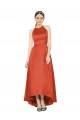 Full Length Halter Satin Bridesmaid Dress with Hi-Low Hem Detail Bristol