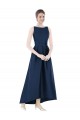 Full Length Sleeveless Long Satin Bridesmaid Dress with High Low Hem Detail Bristol