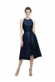 Halter Neck Short Tea Length Sleeveless Satin Bridesmaid Dress Bristol