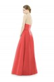 Sheer V-Neck Tulle Illusion Long Satin Bridesmaid Dress Bristol