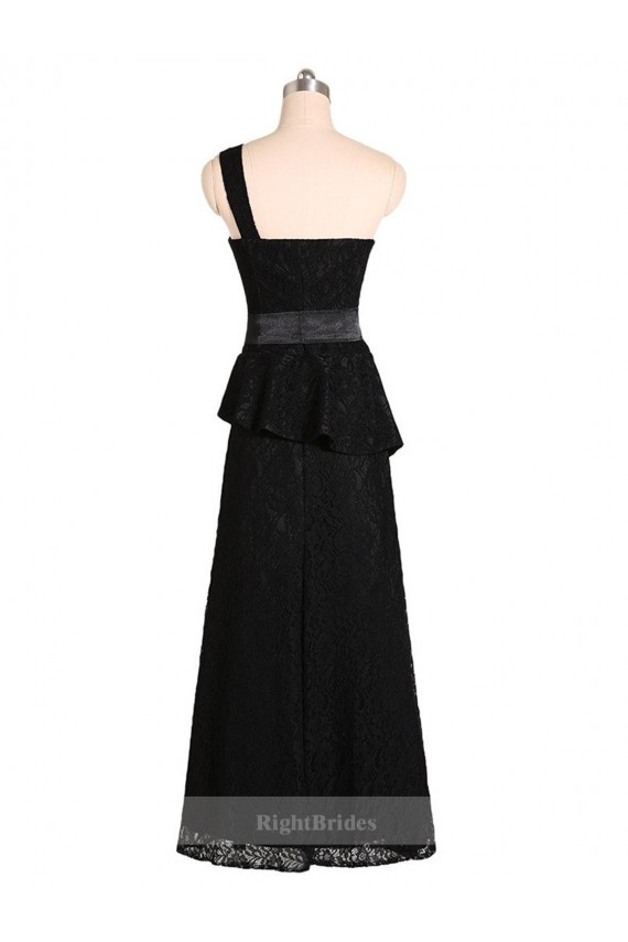 Long One Shoulder Satin Bridesmaid Dress with Bow Ties Bristol