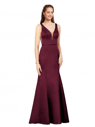 Sexy Formal Satin Bridesmaid Dress / Prom Dress with Side Cutouts Bristol