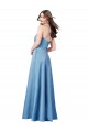Crossing Strap Back Pleated Bodice Long Formal Satin Bridesmaid Dress / Prom Dress Bristol