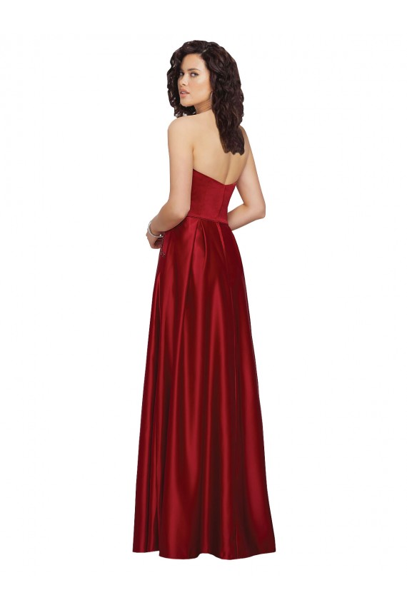 Strapless Satin Bridesmaids Dress with Beaded Pocket and Soft Pleating Bristol