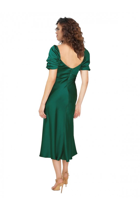 Ruched Sleeve Formal Silky Satin Bridesmaid Dress / Prom Dress Bristol