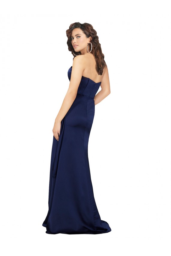 Floor Length Wrap Skirt Formal Silky Satin Bridesmaid Dress / Prom Dress Bristol
