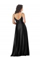 Full Length V-Neckline Formal Silky Satin Bridesmaid Dress / Prom Dress with Full Skirt Bristol