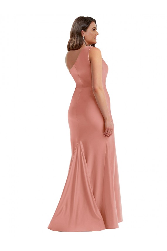 Cascade Ruffle One Shoulder Bustier Formal Silky Satin Mermaid Bridesmaid Dress / Prom Dress Bristol