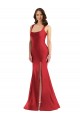 Square Neck Formal Silky Satin Mermaid Bridesmaid Dress / Prom Dress with Side Slit Bristol