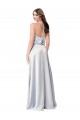 Halter Neck Formal Silky Satin Bridesmaid Dress with Strappy Back Bristol