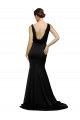 V-Neck Full Length Formal Silky Satin Bridesmaid Dress / Prom Dress with Soft Cowl Neck and Sweep Train Bristol