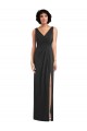 Draped Wrap Formal Maxi Spandex Bridesmaid Dress / Prom Dress with Front Slit Bristol