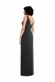 Draped Wrap Formal Maxi Spandex Bridesmaid Dress / Prom Dress with Front Slit Bristol