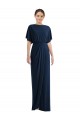 Open Back Short Sleeves Draped Tulip Skirt Maxi Spandex Bridesmaid Dress / Prom Dress Bristol