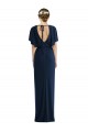 Open Back Short Sleeves Draped Tulip Skirt Maxi Spandex Bridesmaid Dress / Prom Dress Bristol