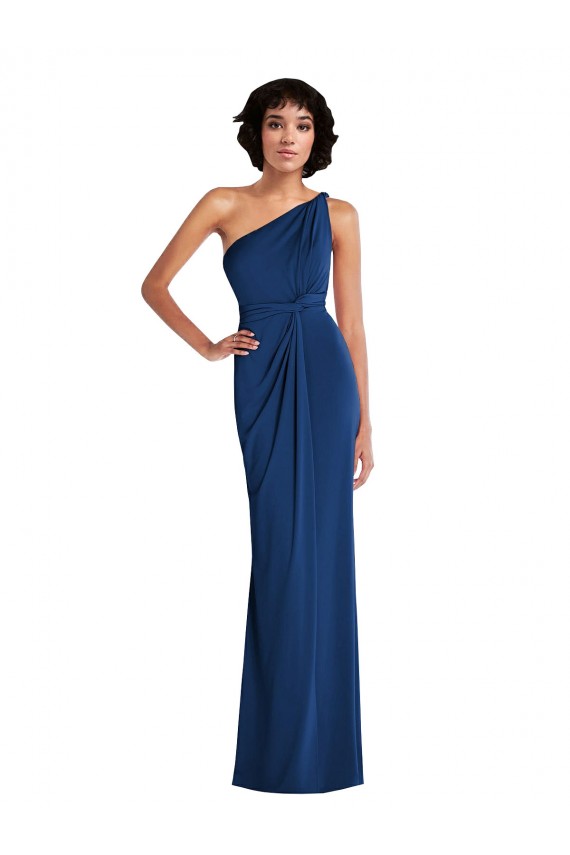 Grecian Inspired One Shoulder Twist Draped Maxi Spandex Bridesmaid Dress / Prom Dress Bristol