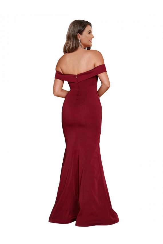 Off Shoulder Sleeves Sweetheart Neckline Long Formal Spandex Bridesmaid Dress / Prom Dress Bristol