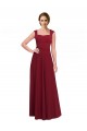 Square Neck Subtle Cap Sleeeves Crepe Bridesmaid Dress / Prom Dress Bristol