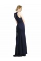 High Neck Sheath Long Crepe Bridesmaid Dress / Prom Dress Bristol