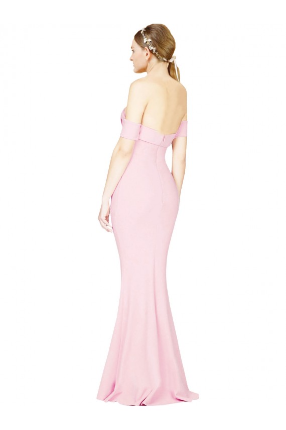 Full Length Off the Shoulder Bridesmaid Dress / Prom Dress with Twist Front Bristol