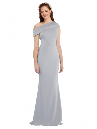 Off the Shoulder Asymmetrical Mermaid Formal Crepe Bridesmaid Dress / Prom Dress Bristol
