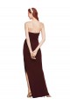 Twisted Strapless Keyhole Long Formal Crepe Bridesmaid Dress / Prom Dress with Slit Bristol