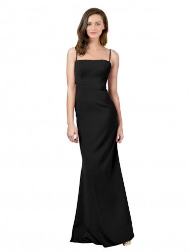 Fit and Flare Slim Formal Crepe Bridesmaid Dress / Prom Dress with Cutout Back Bristol