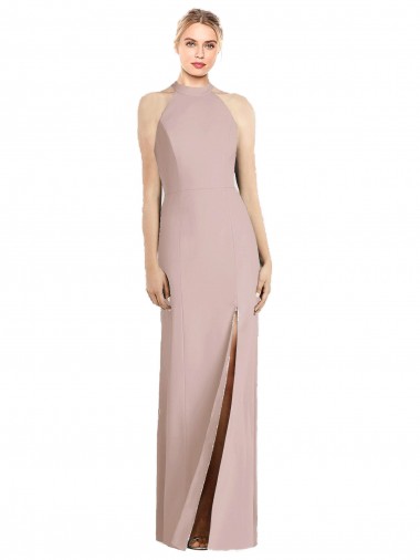High Neck Cutout Halter Trumpet Bridesmaid Dress Bristol