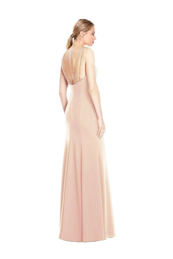 V-Spaghetti Strap Open Back Bateau Neck Trumpet Bridesmaid Dress / Prom Dress Bristol