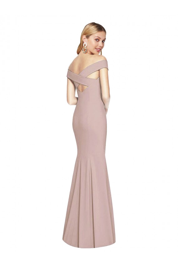 Off the Shoulder Criss Cross Back Trumpet Bridesmaid Dress / Prom Dress Bristol