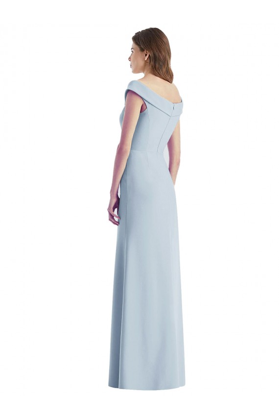 Romantic Off the Shoulder Long Maxi Bridesmaid Dress with Side Slit Bristol
